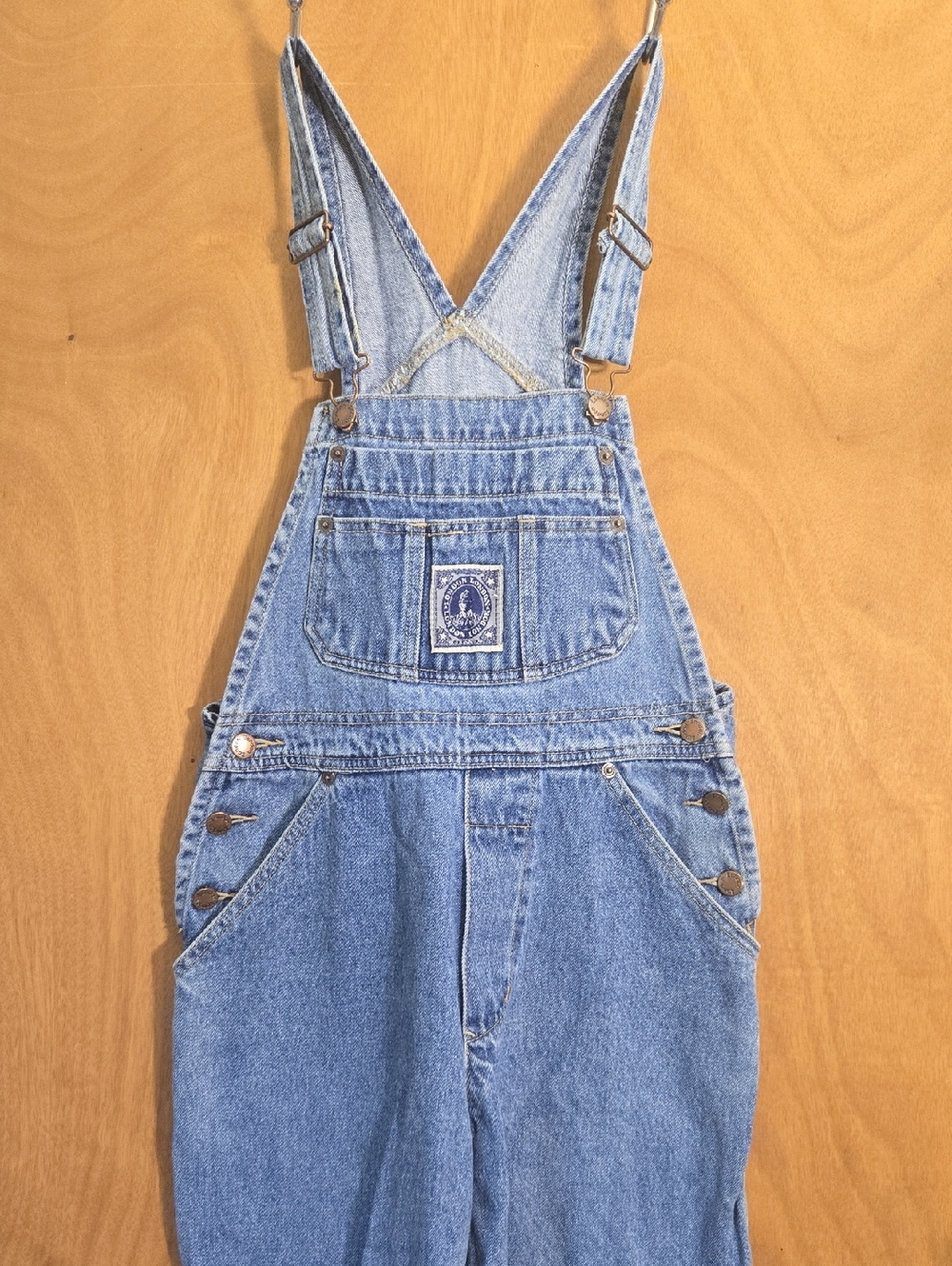 Light Wash Straight Leg Blue Denim Vintage 100 Cotton London Overalls Jumpsuit